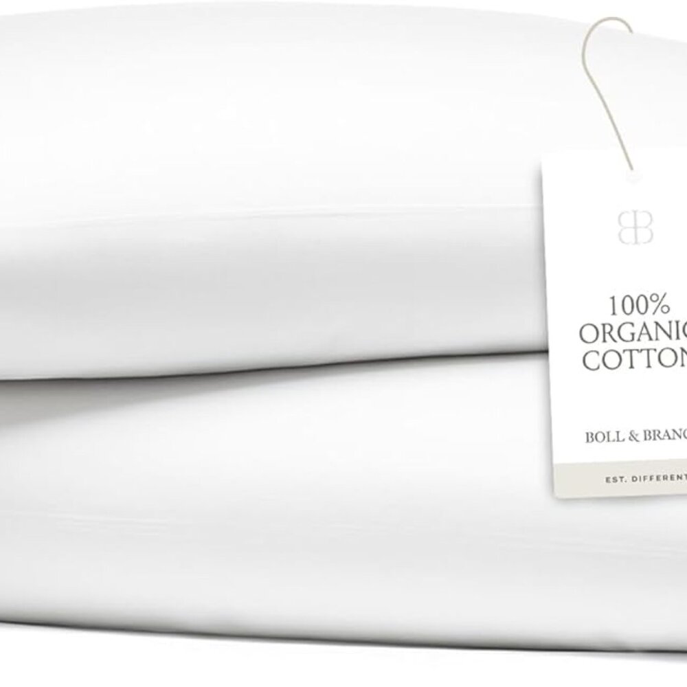 Boll & Branch 2-Piece White Pillowcase Set – Breathable 400 Thread Count Luxury
